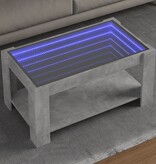 VidaXL Salontafel met LED 93x53x45 cm bewerkt hout betongrijs