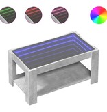 VidaXL Salontafel met LED 93x53x45 cm bewerkt hout betongrijs
