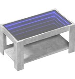 VidaXL Salontafel met LED 93x53x45 cm bewerkt hout betongrijs