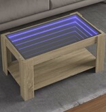 VidaXL Salontafel met LED 93x53x45 cm bewerkt hout sonoma eikenkleurig