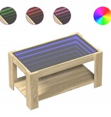 VidaXL Salontafel met LED 93x53x45 cm bewerkt hout sonoma eikenkleurig