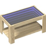 VidaXL Salontafel met LED 93x53x45 cm bewerkt hout sonoma eikenkleurig