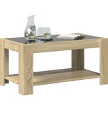 VidaXL Salontafel met LED 93x53x45 cm bewerkt hout sonoma eikenkleurig