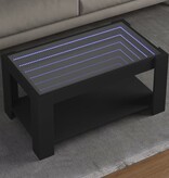 VidaXL Salontafel met LED 93x53x45 cm bewerkt hout zwart