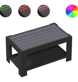 VidaXL Salontafel met LED 93x53x45 cm bewerkt hout zwart