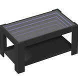 VidaXL Salontafel met LED 93x53x45 cm bewerkt hout zwart