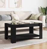 VidaXL Salontafel met LED 93x53x45 cm bewerkt hout zwart