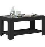VidaXL Salontafel met LED 93x53x45 cm bewerkt hout zwart