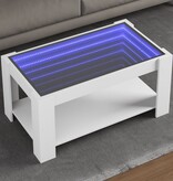 VidaXL Salontafel met LED 93x53x45 cm bewerkt hout wit