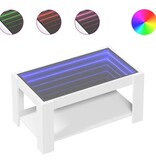 VidaXL Salontafel met LED 93x53x45 cm bewerkt hout wit