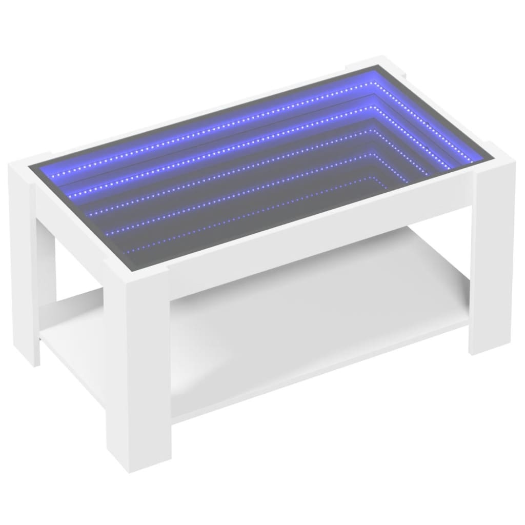 VidaXL Salontafel met LED 93x53x45 cm bewerkt hout wit