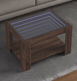 VidaXL Salontafel met LED 73x53x45 cm bewerkt hout bruin eikenkleurig