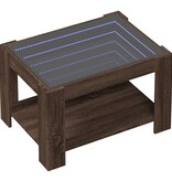 VidaXL Salontafel met LED 73x53x45 cm bewerkt hout bruin eikenkleurig