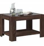 VidaXL Salontafel met LED 73x53x45 cm bewerkt hout bruin eikenkleurig