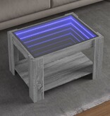 VidaXL Salontafel met LED 73x53x45 cm bewerkt hout grijs sonoma eiken