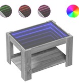 VidaXL Salontafel met LED 73x53x45 cm bewerkt hout grijs sonoma eiken