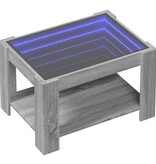 VidaXL Salontafel met LED 73x53x45 cm bewerkt hout grijs sonoma eiken