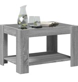 VidaXL Salontafel met LED 73x53x45 cm bewerkt hout grijs sonoma eiken
