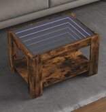 VidaXL Salontafel met LED 73x53x45 cm bewerkt hout gerookt eikenkleur