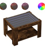 VidaXL Salontafel met LED 73x53x45 cm bewerkt hout gerookt eikenkleur