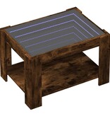 VidaXL Salontafel met LED 73x53x45 cm bewerkt hout gerookt eikenkleur