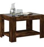 VidaXL Salontafel met LED 73x53x45 cm bewerkt hout gerookt eikenkleur