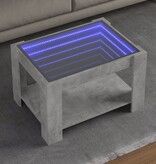 VidaXL Salontafel met LED 73x53x45 cm bewerkt hout betongrijs