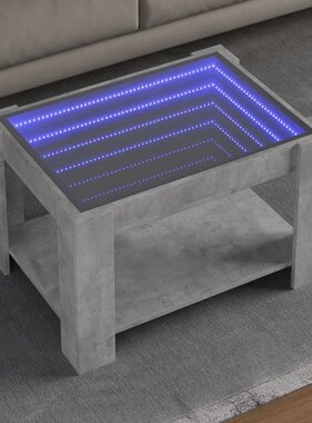VidaXL Salontafel met LED 73x53x45 cm bewerkt hout betongrijs