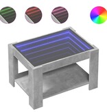 VidaXL Salontafel met LED 73x53x45 cm bewerkt hout betongrijs