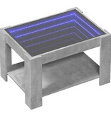 VidaXL Salontafel met LED 73x53x45 cm bewerkt hout betongrijs
