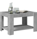 VidaXL Salontafel met LED 73x53x45 cm bewerkt hout betongrijs