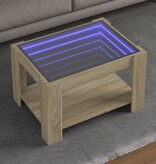 VidaXL Salontafel met LED 73x53x45 cm bewerkt hout sonoma eikenkleurig