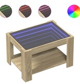 VidaXL Salontafel met LED 73x53x45 cm bewerkt hout sonoma eikenkleurig