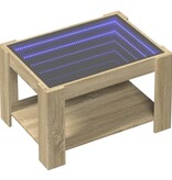 VidaXL Salontafel met LED 73x53x45 cm bewerkt hout sonoma eikenkleurig