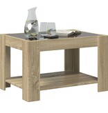 VidaXL Salontafel met LED 73x53x45 cm bewerkt hout sonoma eikenkleurig