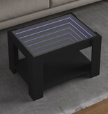 VidaXL Salontafel met LED 73x53x45 cm bewerkt hout zwart