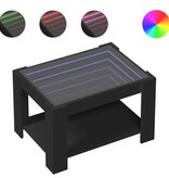 VidaXL Salontafel met LED 73x53x45 cm bewerkt hout zwart
