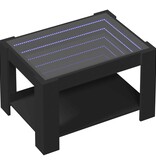VidaXL Salontafel met LED 73x53x45 cm bewerkt hout zwart