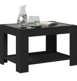 VidaXL Salontafel met LED 73x53x45 cm bewerkt hout zwart