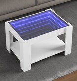 VidaXL Salontafel met LED 73x53x45 cm bewerkt hout wit