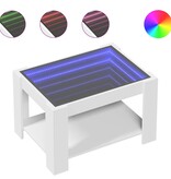 VidaXL Salontafel met LED 73x53x45 cm bewerkt hout wit