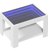 VidaXL Salontafel met LED 73x53x45 cm bewerkt hout wit