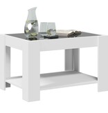 VidaXL Salontafel met LED 73x53x45 cm bewerkt hout wit