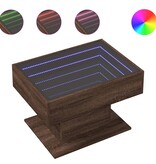 VidaXL Salontafel met LED 70x50x45 cm bewerkt hout bruin eikenkleurig