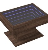 VidaXL Salontafel met LED 70x50x45 cm bewerkt hout bruin eikenkleurig