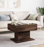 VidaXL Salontafel met LED 70x50x45 cm bewerkt hout bruin eikenkleurig