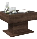 VidaXL Salontafel met LED 70x50x45 cm bewerkt hout bruin eikenkleurig
