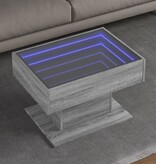 VidaXL Salontafel met LED 70x50x45 cm bewerkt hout grijs sonoma eiken
