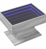 VidaXL Salontafel met LED 70x50x45 cm bewerkt hout grijs sonoma eiken