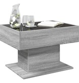 VidaXL Salontafel met LED 70x50x45 cm bewerkt hout grijs sonoma eiken